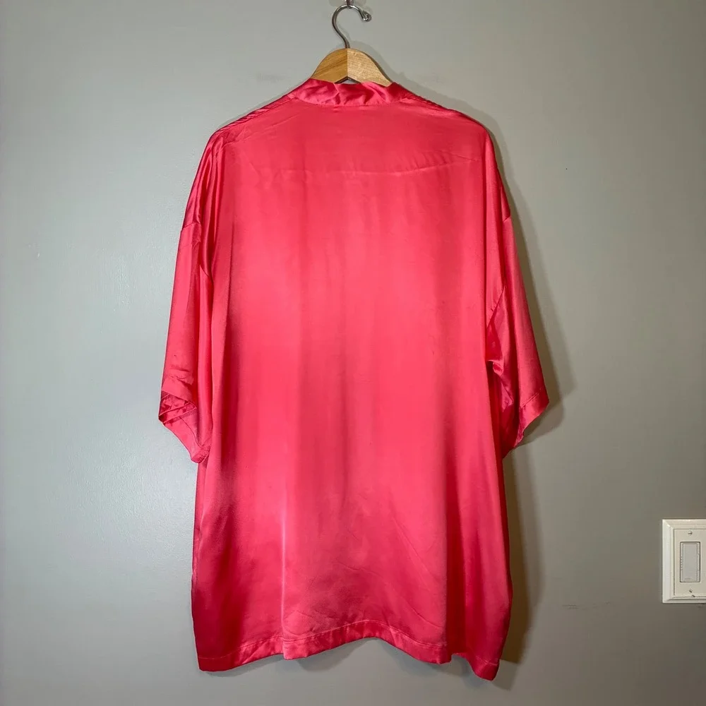 Victoria's Secret Satin Robe Coral Pink Kimono Short Sleeve One Size Relaxed Fit